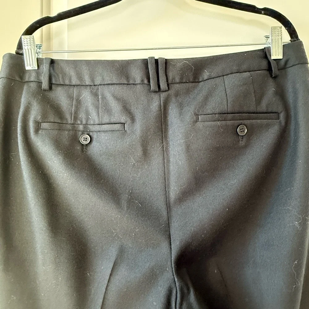 Talbots Windsor Wide-Leg Pant - Flannel, Black, Size 12 - Picture 5 of 9